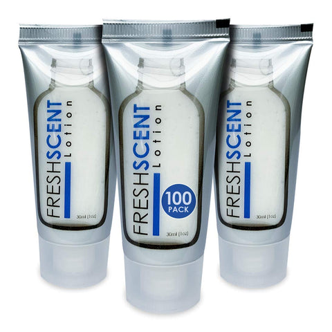 Loção Freshscent 30ml (Pacote com 100 unidades) Tamanho de Viagem para Hotel, Amenidades e Artigos de Higiene em Atacado