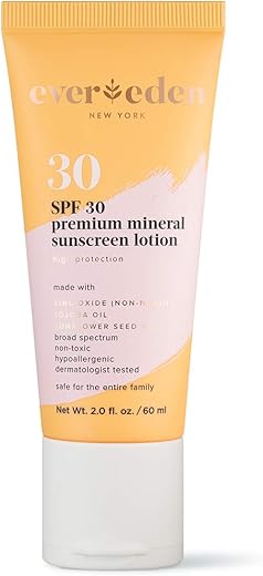 Premium Protetor Solar Mineral SPF30: Protetor Solar Mineral Seguro para Bebês e Toda a Família – Protetor Solar Infantil Não-Nano para UVA o Ano Todo - Evereden
