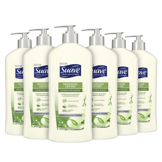 Loção Corporal Suave Skin Solutions Calmante Com Aloe 532ml 6 Unidades
