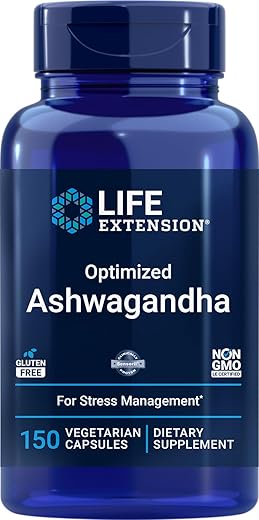 Ashwagandha Otimizado, 150 Cápsulas Vegetais – Sem OGM, Sem Glúten, Cápsulas Vegetarianas - Life Extension
