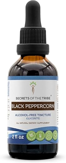 Secrets of the Tribe - Segredos da Tribo Extrato Líquido de Pimenta-do-Reino Preta, Sem Álcool, Fruta Seca (60 ml)