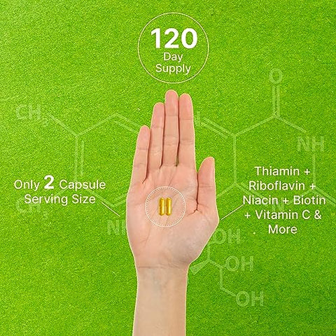 DEAL SUPPLEMENT - Bioactive Vitamin B Complex – 240 Cápsulas Vegetarianas – Complexo Multivitamínico B Metilado – Marca: [Nome da Marca]