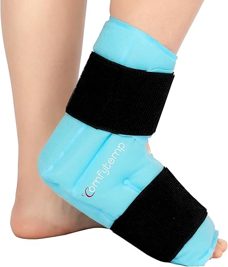 Comfytemp – Envoltório de Gelo para Tornozelo e Pé Grande para Alívio da Fascite Plantar, Elegível para FSA HSA, Tornozeleira para Tornozelo Torcido, Esporão de Calcanhar, Inchaço, Tendinite de Aquiles, Dor, Quente