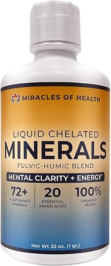 Miracles of Health - Minerais Quelados Líquidos | 72 Principais Orgânicos