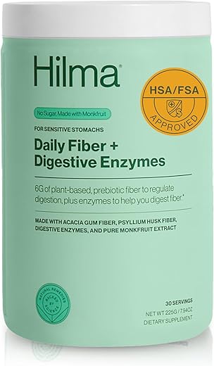 Enzimas Digestivas Diárias de Fibra – Pó de Suplemento de Fibra com Prebióticos | Hilma Enzimas Digestivas Diárias de Fibra – Pó com Prebióticos - Hilma