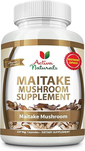 Activa Naturals - Suplemento de Cogumelo Maitake – 120 Cápsulas Vegetais com Cogumelos Grifola Frondosa
