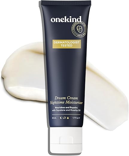 Dream Cream: Hidratante Noturno Multi-Corretivo Anti-Envelhecimento com Esqualano para o Rosto | Suaviza a Pele, Reduz Linhas Finas, Rugas na Testa, Reduz - Onekind