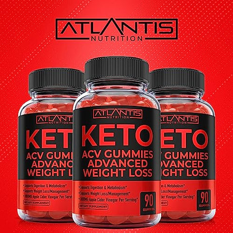 Atlantis Nutrition - Keto ACV Gummies para Perda de Peso – Suporte à Digestão, Emagrecimento Avançado, Desintoxicação | Marca: Keto ACV Gummies