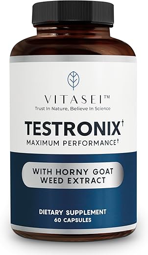 VITASEI - Testronix – Suplemento de Desempenho para Homens – Energia e Suplementos Musculares para a Saúde Masculina – 60 Cápsulas