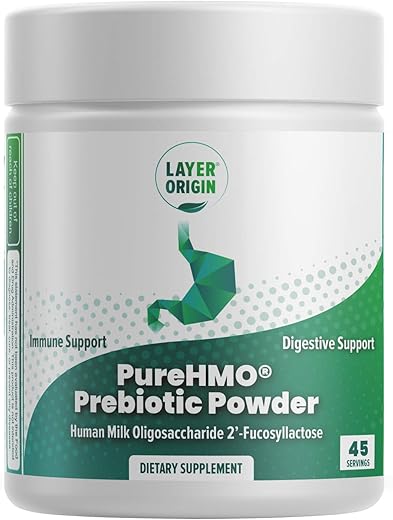 Pó Prebiótico de Oligossacarídeos do Leite Humano (HMO 2′-FL) – Alimente 200 Bilhões de Probióticos por Porção, 45 Porções - Layer Origin
