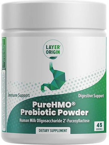 Pó Prebiótico de Oligossacarídeos do Leite Humano (HMO 2′-FL) – Alimente 200 Bilhões de Probióticos por Porção, 45 Porções - Layer Origin