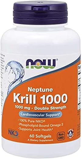 NOW Foods - Now Supplements Neptune Krill Dupla Potência 1000 mg Ômega-3 Ligado a Fosfolipídios, 60 Softgels (Pacote com 2)