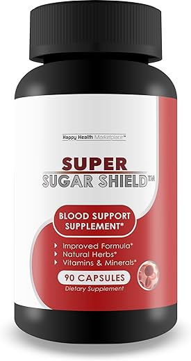 Happy Health Marketplace - Super Sugar Shield – Melhor Suplemento de Suporte à Glicose com Berberina – Saúde do Açúcar no Sangue