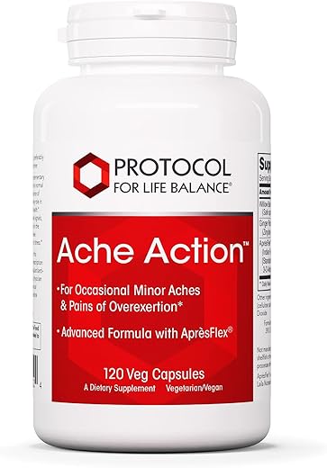 PROTOCOL FOR LIFE BALANCE - Protocol Ache Action – Suplemento Articular para Mulheres | Fórmula Avançada | 60 cápsulas | 100% Natural | Fortaleça suas articulações | Ação rápida | Marca Protocol Ache