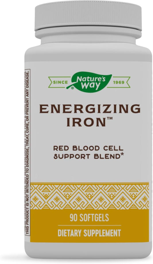 Nature's Way - Nature’s Way Energizing Iron – Suporte às Células Vermelhas do Sangue – 8 mg de Ferro, -200 mcg de Cyanocobalamin – Compre Agora!