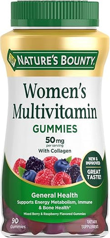 Nature's Bounty - Nature’s Bounty Multivitamínico Feminino, Suplemento de Vitaminas para Adultos, Sabor Frutado, 90 Gomas