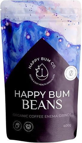 Happy Bum Co - Café Enema Happy Bum | Médio Torrado Orgânico Detox com Ácido Palmítico Elevado, Livre de Mofo e Baixa Acidez para Detox Suave e Saúde Intestinal (400g)