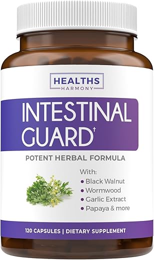 Healths Harmony - Intestinal Guard (Não-OGM) – Fórmula Natural Potente com Artemísia, Nogueira Preta, Raiz de Ouro, Pau D’Arco, Cravo, Alho e Mais – Tudo em um Suplemento para Manter a Saúde Intestinal