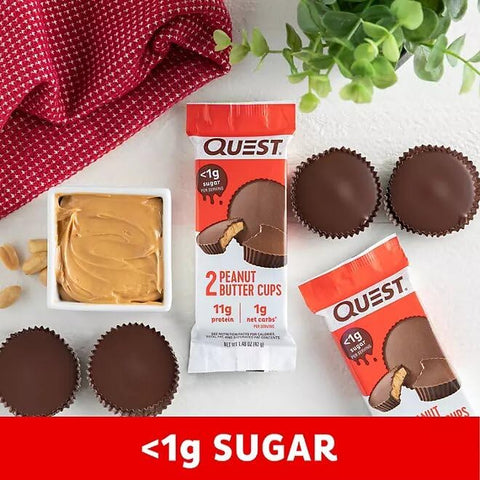 Grocerama - Quest Nutrition Peanut Butter Cups (28 unidades) – Deliciosos copinhos de manteiga de amendoim com chocolate – 28 unidades – Embalagem prática – Alta qualidade – Ideal para lanches e sobremesas – Marca Quest Nutrition