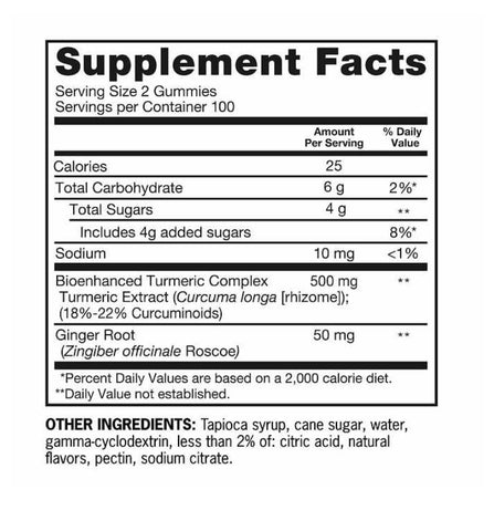 Generic - Qnol Gummies de Cúrcuma com Gengibre – 500mg de Cúrcuma – Saúde e Bem-Estar