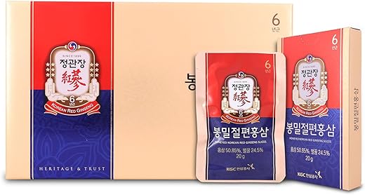 Melado de Ginseng Vermelho Coreano em Fatias – Energia Natural, Desempenho e Imunidade – 6 Pacotes - CheongKwanJang