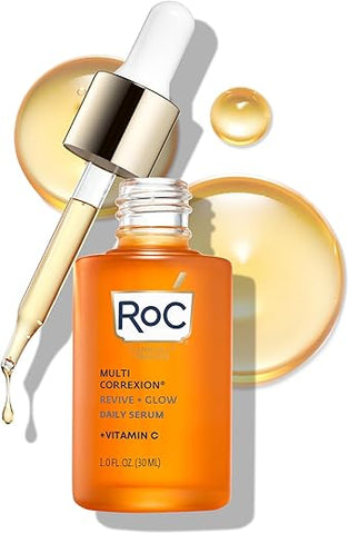 Multi Correxion Revive Glow – Serum Vitamina C 10% para o Rosto, Tratamento Diário Antienvelhecimento, Rugas e Tom de Pele, Clareador – 30ml - RoC