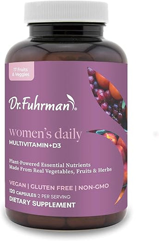 Multivitamínico Diário para Mulheres – Fórmula Vegana para Mulheres Acima de 50 Anos, 120 Cápsulas, Vitaminas Essenciais para Saúde e Bem-Estar Ótimos - Dr. Fuhrman