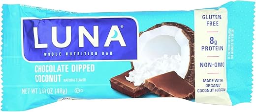 Luna Bar – Coco Mergulhado em Chocolate Orgânico – Caixa com 15 – 48g - Clif Bar