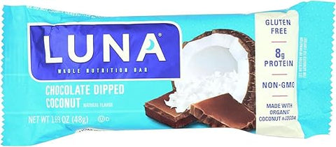Luna Bar – Coco Mergulhado em Chocolate Orgânico – Caixa com 15 – 48g - Clif Bar