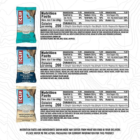 Clif Bar - CLIF BAR – Barras Energéticas – Pack Sortido – Feitas com Aveia Orgânica – 9-11g Proteína – Não-OGM – Baseado em Plantas – 2.4 oz (16 Unidades)