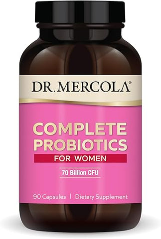 Complete Probióticos para Mulheres 70 Bilhões UFC, 90 Porções (90 Cápsulas), Suplemento Alimentar, Apoia a Saúde Digestiva, Não OGM - Dr. Mercola