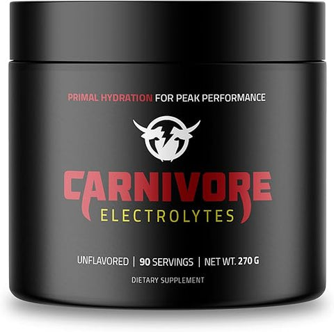Carnivore Electrolytes - Pó de Hidratação Premium para Dieta Carnívora – Suporte Equilibrado de Eletrólitos, Zero Carb, Amigo do Keto – Energia Ótima
