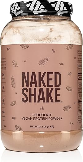 Naked Nutrition - Naked Shake – Pó de Proteína de Chocolate – Shake de Proteína à Base de Plantas com Óleo de MCT, Sem Glúten, Sem Soja, Sem OGMs ou Adoçantes Artificiais – 30 Porções