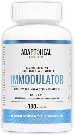 ADAPTOHEAL - Immodulator – Suplemento Adaptogênico para o Bem-Estar, com Ginseng, Ashwagandha, Cogumelo Reishi – Suporta Resposta ao Estresse, Equilíbrio do Humor e Função do Sistema Imunológico (180g)