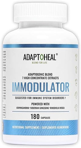 ADAPTOHEAL - Immodulator – Suplemento Adaptogênico para o Bem-Estar, com Ginseng, Ashwagandha, Cogumelo Reishi – Suporta Resposta ao Estresse, Equilíbrio do Humor e Função do Sistema Imunológico (180g)