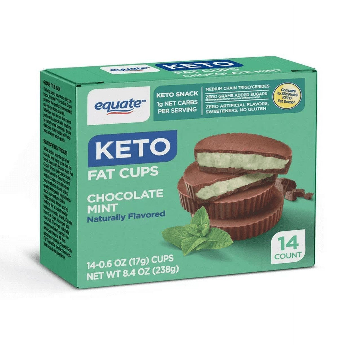 Equate Keto Fat Cups Chocolate Mint 14 Unidades 8.4oz e Maker Explorador de Presente em Cartão