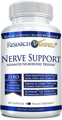 Nerve Support – Vitaminas B, Magnésio, Ácido Alfa Lipóico, Corydalis, Boswellia, BioPerine – 360 Cápsulas – Vegano - Research Verified