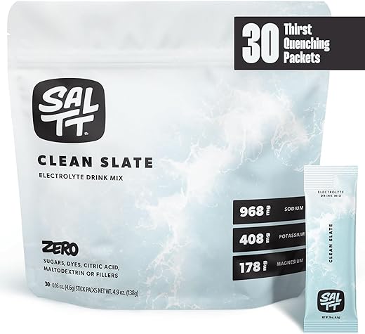 Keto Chow - SALTT Pó de Eletrólitos para Bebida sem Sabor – Clean Slate – 30 Pacotes de Hidratação – Magnésio, Potássio, Sódio, Minerais Traços – Zero Açúcar