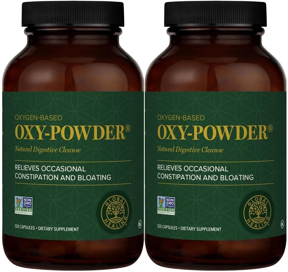 Oxy-Powder – Limpeza Intestinal Natural e Segura com Base em Oxigênio, 120 Cápsulas (Pacote com 2) - Global Healing Center