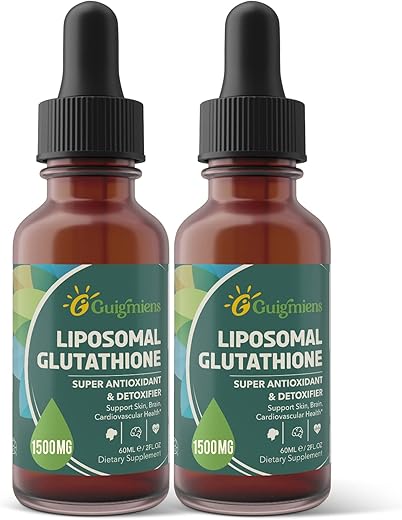 Guigmiens - Liposomal Glutationa – Absorção Superior, Antioxidante Poderoso, Desintoxicação do Fígado, Reforço Imunológico – Vegano, Livre de Soja, Não-OGM