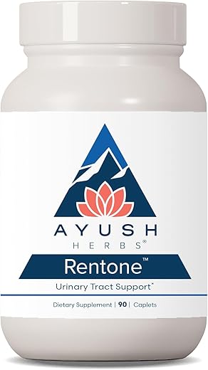 Rentone: Suplemento Ayurvédico para Trato Urinário e Suporte Renal, Mistura de Ervas e Minerais Naturais com Cranberry, Vitamina B6, Tribulus e Manjericão Sagrado, 90 cápsulas - Ayush Herbs