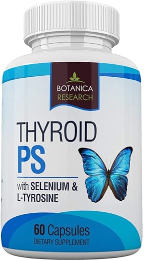 Botanica Research - Complexo de Suporte à Tireoide: Sistema Glandular Natural: Melhor Foco, Concentração, Equilíbrio Hormonal PS e Energia – 60 Cápsulas Vegetais de Vitaminas