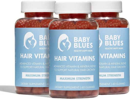 Vitaminas Baby Blues para Queda de Cabelo Pós-Parto – Kit Completo para Ciclo Capilar – com Biotina, Colágeno – Marca Full Hair
