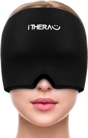 I-THERA-U - iTHERAU Migraine Ice Head Wrap – Alívio de Dor de Cabeça com Compressa Fria para Sinusite, Estresse e Tensão