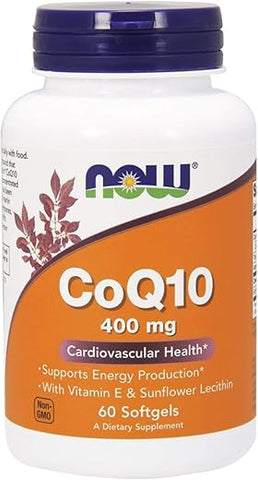 NOW Foods - Now Foods CoQ10 400mg – 60 Softgels | Energia e Saúde | Antioxidante Potente