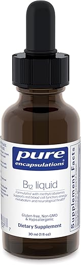 B12 Líquido | 1.000 mcg Vitamina B12 (Metilcobalamina) para Apoiar Nervos, Saúde Imunológica, Energia e Função Cognitiva* | 30 ml - Pure Encapsulations