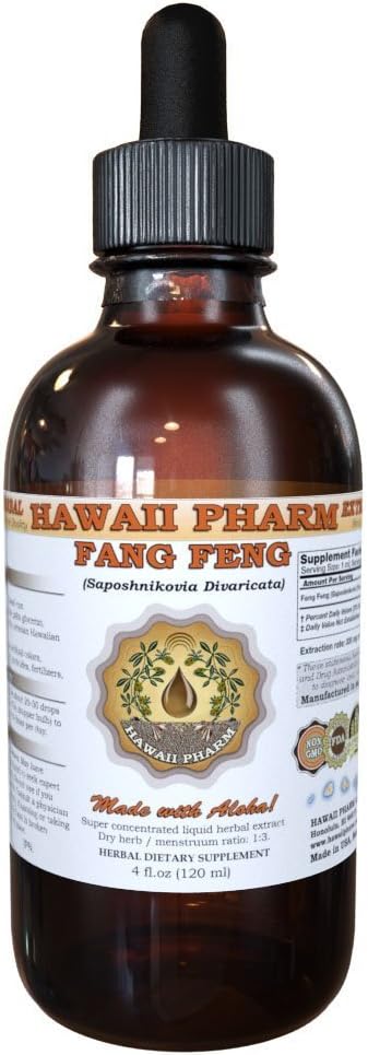 Hawaii Pharm - Fang Feng Tintura, Extrato Líquido de Raiz de Fang Feng e Siler (Saposhnikovia Divaricata), Suplemento Herbal 120 ml
