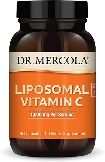 Vitamina C Lipossomal 1.000 mg por Porção, 30 Porções (60 Cápsulas), Suplemento Alimentar, Apoia a Saúde Imunológica, Não Transgênico, Certificado pela NSF - Dr. Mercola
