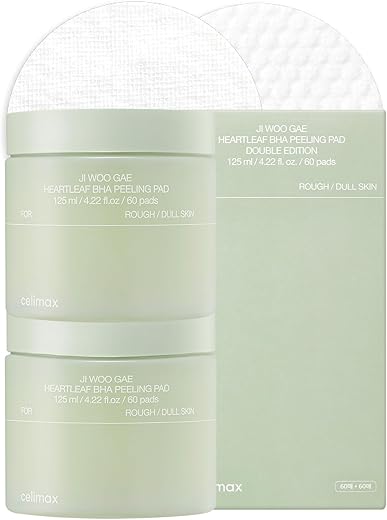 celimax - Celimax Ji.Woo.Gae Heartleaf BHA Peeling Pad Edição Dupla | Extratos de Heartleaf, Pads Esfoliantes, Peelings Faciais, Hidratante, Para Pele Problemática