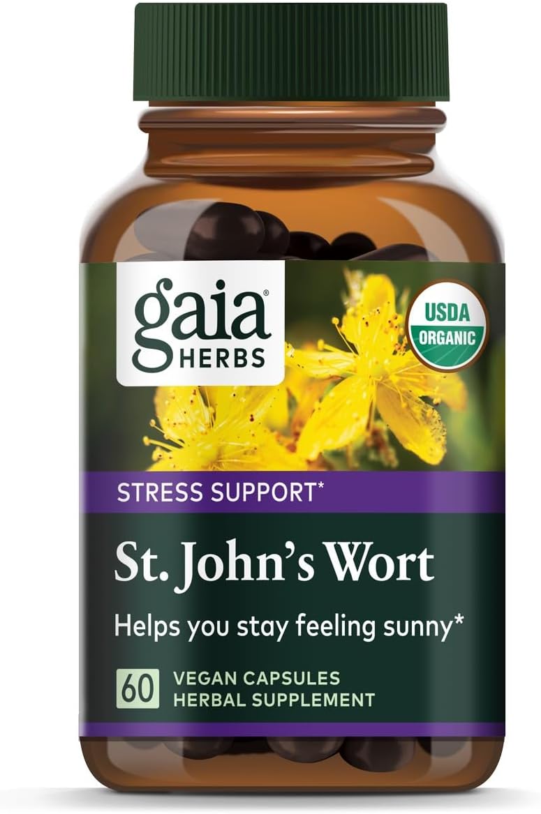 St. John’s Wort – Suporte Natural ao Estresse – com 60 Cápsulas Veganas (Fornecimento de 20 Dias) - Gaia Herbs